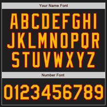 Load image into Gallery viewer, Custom Black Gold Pinstripe Gold-Red Authentic Baseball Jersey