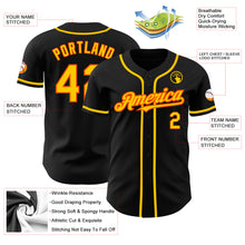 Charger l'image dans la galerie, Custom Black Yellow-Orange Authentic Baseball Jersey