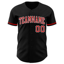 Charger l'image dans la galerie, Custom Black Red-White Authentic Baseball Jersey