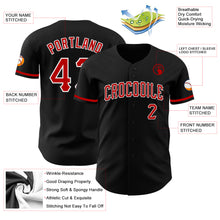Charger l'image dans la galerie, Custom Black Red-White Authentic Baseball Jersey