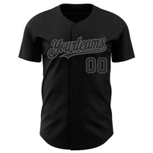 Загрузить изображение в средство просмотра галереи, Custom Black Steel Gray Authentic Baseball Jersey
