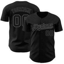 Загрузить изображение в средство просмотра галереи, Custom Black Steel Gray Authentic Baseball Jersey