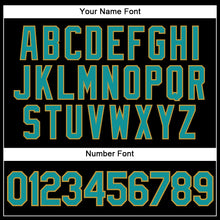 Загрузить изображение в средство просмотра галереи, Custom Black Teal-Old Gold Authentic Baseball Jersey