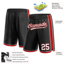 Laden Sie das Bild in den Galerie-Viewer, Custom Black White-Red Authentic Basketball Shorts