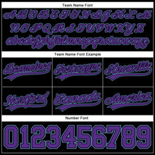 Laden Sie das Bild in den Galerie-Viewer, Custom Black Purple-Light Blue Authentic Basketball Shorts