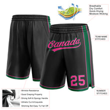 Load image into Gallery viewer, Custom Black Pink-Kelly Green Authentic Basketball Shorts

