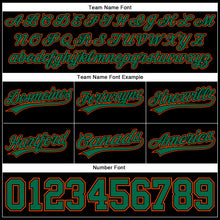 Load image into Gallery viewer, Custom Black Kelly Green-Orange Authentic Basketball Shorts