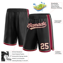 Charger l'image dans la galerie, Custom Black Cream-Maroon Authentic Basketball Shorts