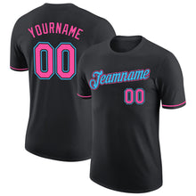 Загрузить изображение в средство просмотра галереи, Custom Black Pink-Sky Blue Performance T-Shirt