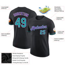 Load image into Gallery viewer, Custom Black Teal-Purple Performance T-Shirt