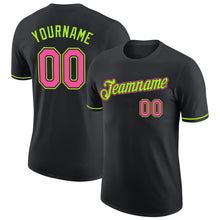 Load image into Gallery viewer, Custom Black Pink-Neon Green Performance T-Shirt