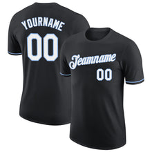 Load image into Gallery viewer, Custom Black White-Light Blue Performance T-Shirt