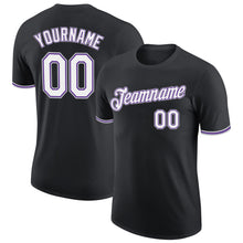 Load image into Gallery viewer, Custom Black White Purple-Gray Performance T-Shirt