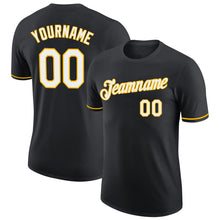 Load image into Gallery viewer, Custom Black White-Gold Performance T-Shirt