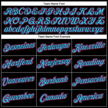 Load image into Gallery viewer, Custom Black Pink-Sky Blue Authentic Throwback Basketball Jersey