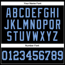 Load image into Gallery viewer, Custom Black Light Blue Authentic Throwback Basketball Jersey