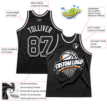 Laden Sie das Bild in den Galerie-Viewer, Custom Black White Authentic Throwback Basketball Jersey