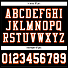 Laden Sie das Bild in den Galerie-Viewer, Custom Black White-Orange Mesh Authentic Football Jersey