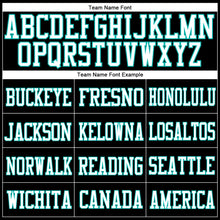 Laden Sie das Bild in den Galerie-Viewer, Custom Black White-Aqua Mesh Authentic Football Jersey