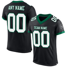 Load image into Gallery viewer, Custom Black White-Kelly Green Mesh Authentic Football Jersey