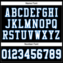 Laden Sie das Bild in den Galerie-Viewer, Custom Black White-Powder Blue Mesh Authentic Football Jersey