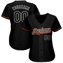 Charger l'image dans la galerie, Custom Black Orange-White Authentic Baseball Jersey