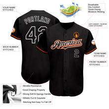 Charger l'image dans la galerie, Custom Black Orange-White Authentic Baseball Jersey