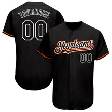 Charger l'image dans la galerie, Custom Black Orange-White Authentic Baseball Jersey