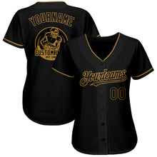 Загрузить изображение в средство просмотра галереи, Custom Black Old Gold Authentic Baseball Jersey