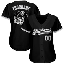 Загрузить изображение в средство просмотра галереи, Custom Black White-Gray Authentic Baseball Jersey