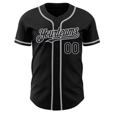 Загрузить изображение в средство просмотра галереи, Custom Black Gray Authentic Baseball Jersey