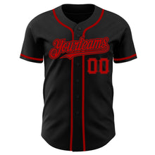 Charger l'image dans la galerie, Custom Black Red Authentic Baseball Jersey