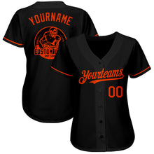 Charger l'image dans la galerie, Custom Black Orange Authentic Baseball Jersey