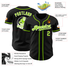 Charger l'image dans la galerie, Custom Black Neon Green-White Authentic Baseball Jersey