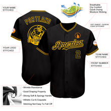 Charger l'image dans la galerie, Custom Black Gold Authentic Baseball Jersey