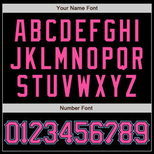Загрузить изображение в средство просмотра галереи, Custom Black White Pinstripe Pink-Light Blue Authentic Baseball Jersey