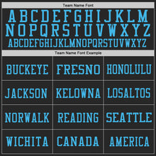 Load image into Gallery viewer, Custom Black Pink-Sky Blue Mesh Authentic Football Jersey