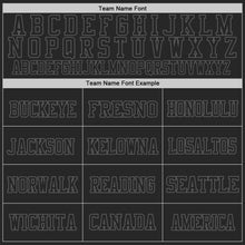 Load image into Gallery viewer, Custom Black Steel Gray Mesh Authentic Football Jersey