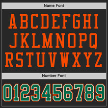 Load image into Gallery viewer, Custom Black Kelly Green-Orange Mesh Authentic Football Jersey