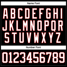 Charger l'image dans la galerie, Custom Black White-Red Hockey Lace Neck Jersey