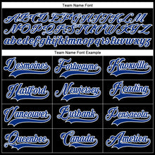 Load image into Gallery viewer, Custom Black Royal-White Hockey Lace Neck Jersey