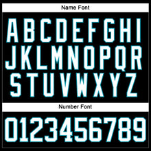 Load image into Gallery viewer, Custom Black White-Teal Hockey Lace Neck Jersey