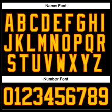 Load image into Gallery viewer, Custom Black Yellow-Orange Hockey Lace Neck Jersey