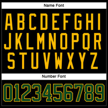 Load image into Gallery viewer, Custom Black Green-Gold Hockey Lace Neck Jersey