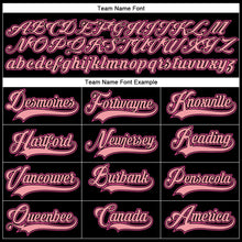 Load image into Gallery viewer, Custom Black Medium Pink-Pink Hockey Lace Neck Jersey