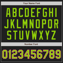 Загрузить изображение в средство просмотра галереи, Custom Black White Pinstripe Neon Green-Pink Authentic Baseball Jersey