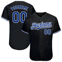 Загрузить изображение в средство просмотра галереи, Custom Black Royal Pinstripe White Authentic Baseball Jersey
