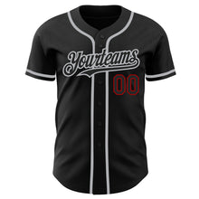 Charger l'image dans la galerie, Custom Black Red-Gray Authentic Baseball Jersey