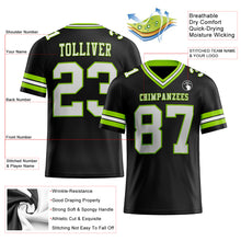 Laden Sie das Bild in den Galerie-Viewer, Custom Black White-Neon Green Authentic Football Jersey