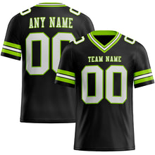 Laden Sie das Bild in den Galerie-Viewer, Custom Black White-Neon Green Authentic Football Jersey